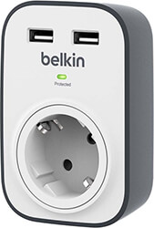 belkin surgecube 1 outlet surge protector with 2 x 24a shared usb charging