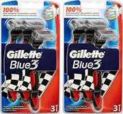 Crazy Sundays | ΞΥΡΑΦΑΚΙΑ GILLETTE 80718350 BLUE 3 PLUS RED ΜΙΑΣ ΧΡΗΣΗΣ 6ΤΜΧ (3ΤΜΧΧ2)