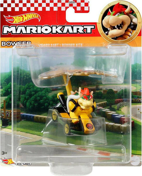 Mario Kart Hot Wheels Bowser with Standard Kart and Bowser Kite