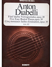 diabelli anton five easy recital pieces opus 39 photo