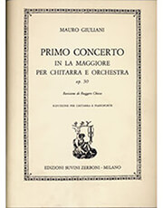 giuliani maurio primo concerto in la maggiore per chitarra e orchestra op 30 photo