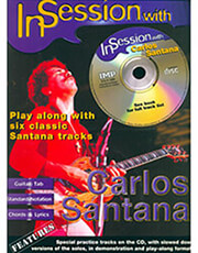 in session with carlos santana photo