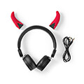 nedis hpwd4000bk wired headphones 12m round cable on ear detachable magnetic ears danny devil extra photo 6