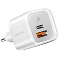 logilink pa0320sb 20pcs dual usb charger 1x usb c 1x usb a 20w white extra photo 1