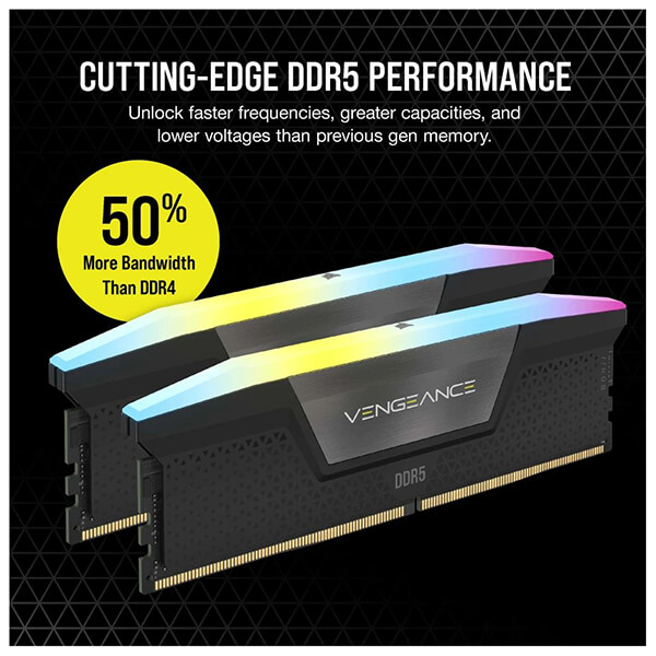 RAM Corsair Cmh32gx5m2d6000c36 Vengeance RGB Black 32gb (2x16gb) Ddr5 ...