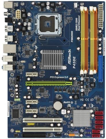 Системная плата asrock p45de какая память поддерживает