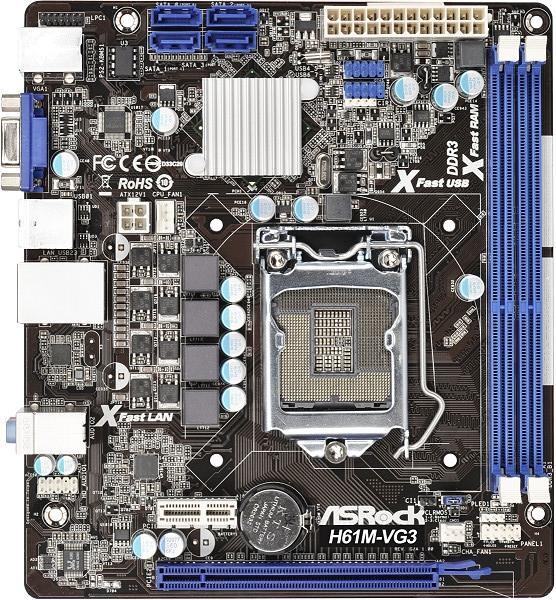 Подключение материнской платы asrock h61m