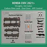 diq ambient honda civic mod2021 digital iq ambient light honda civic mod 2021 18 lights photo