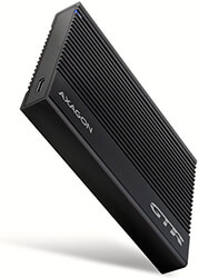 axagon ee25 gtr usb c 32 gen 2 sata 6g 25 external ribbed box black photo