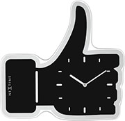 nextime clock 3072zw thumbs up 405x41cm wall black silver photo