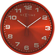 nextime clock 3053ro dash red 35cm wall red silver photo