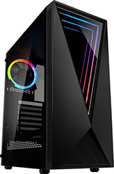 case kolink void rgb midi tower black tempered glass window photo