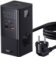 Baseus Charging Station Powercombo Tower 100w 2X USB +2X Type-c +2X Power Sockets 1.5m Black - Ηλεκτρικα (PER.235542)