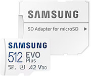 samsung evo plus 512gb micro sdxc uhs i u3 v30 a2 adapter mb mc512sa eu
