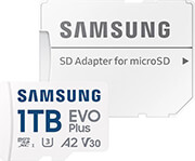 samsung evo plus 1tb micro sdxc uhs i u3 v30 a2 adapter mb mc1t0sa eu