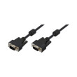 logilink cv0001 vga cable 2x 15 pin male double shielded with 2x ferrit core 180m black photo