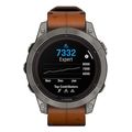 rolo garmin fenix 7 pro sapphire solar titanium with chestnut leather extra photo 1