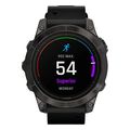 rolo garmin epix pro sapphire 47mm carbon gray dlc titanium with black leather extra photo 2