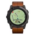 rolo garmin epix pro sapphire 51mm carbon gray dlc titanium with chestnut leather extra photo 1