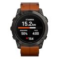 rolo garmin epix pro sapphire 51mm carbon gray dlc titanium with chestnut leather extra photo 2