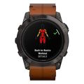 rolo garmin epix pro sapphire 51mm carbon gray dlc titanium with chestnut leather extra photo 3