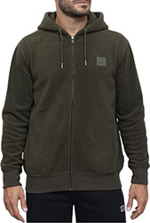 zaketa russell athletic zip through hoody xaki photo