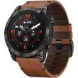 rolo garmin epix pro sapphire 51mm carbon gray dlc titanium with chestnut leather photo