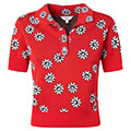 t shirt polo pepe jeans priscilla pl701847 floral print polo kokkino s extra photo 3