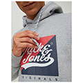 hoodie jack jones jorbecks 12219571 anoixto gkri melanze extra photo 2