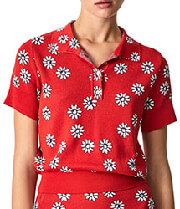 t shirt polo pepe jeans priscilla pl701847 floral print polo kokkino s photo