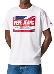 t shirt pepe jeans adelard flag and logo pm508223 leyko photo