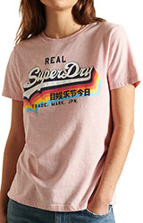 t shirt superdry vintage logo w1010255a anoixto roz melanze s photo