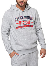 hoodie jack jones jjnewdenim 12210826 anoixto gkri melanze photo