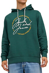 hoodie jack jones jorjerrys 12219670 skoyro prasino m photo