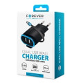forever tc 02 wall charger 2xusb 24a with cable micro usb black extra photo 1