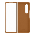 leather cover for samsung galaxy z fold3 5g f926 ef vf926la camel brown extra photo 1