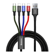 baseus fast 4 in 1 cable 2x lightning type c micro 35a black photo