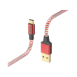 hama 178296 cable reflective charging data cable usb c type c usb a 15m red photo