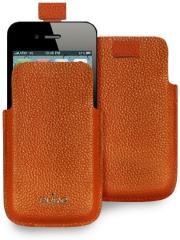 puro iphone 4 genuine leather case orange photo