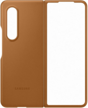 leather cover for samsung galaxy z fold3 5g f926 ef vf926la camel brown photo