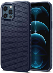 spigen liquid air case for iphone 12 iphone 12 pro navy blue photo