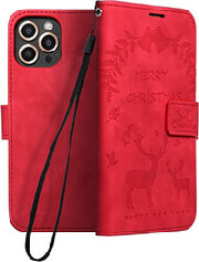 forcell mezzo book case for samsung galaxy a52 5g a52 lte 4g a52s 5g reindeers red photo