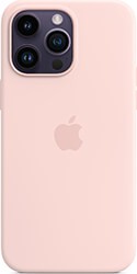 apple iphone 14 pro max silicone case with magsafe chalk pink mptt3 photo