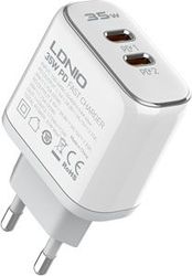 ldnio 2528c wall charger 35w qc pd 2 x usb c