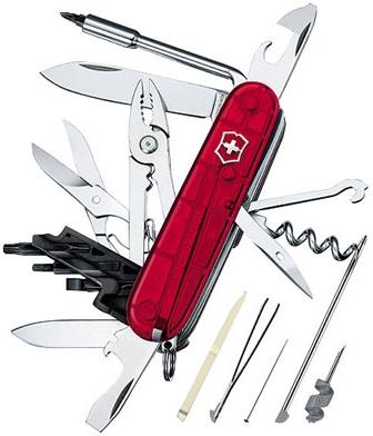 Victorinox Cyber Tool 34 Red Translucent 1.7725.t